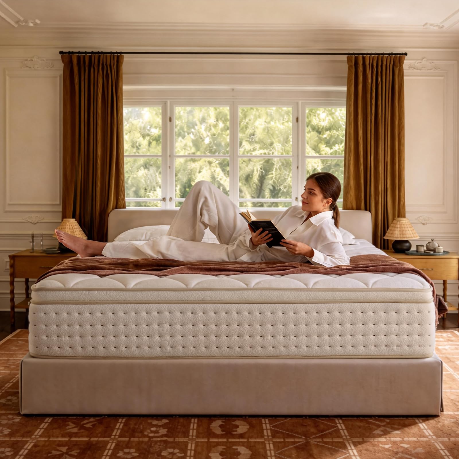 Photo 1 of COMFBOX Queen Size Hybrid Mattress in a Box, Queen Mattress 12 Inch, Cooling Gel Memory Foam and Pocket Springs, Medium Firm, Pressure Relief (Queen, 12, 12, Inches)