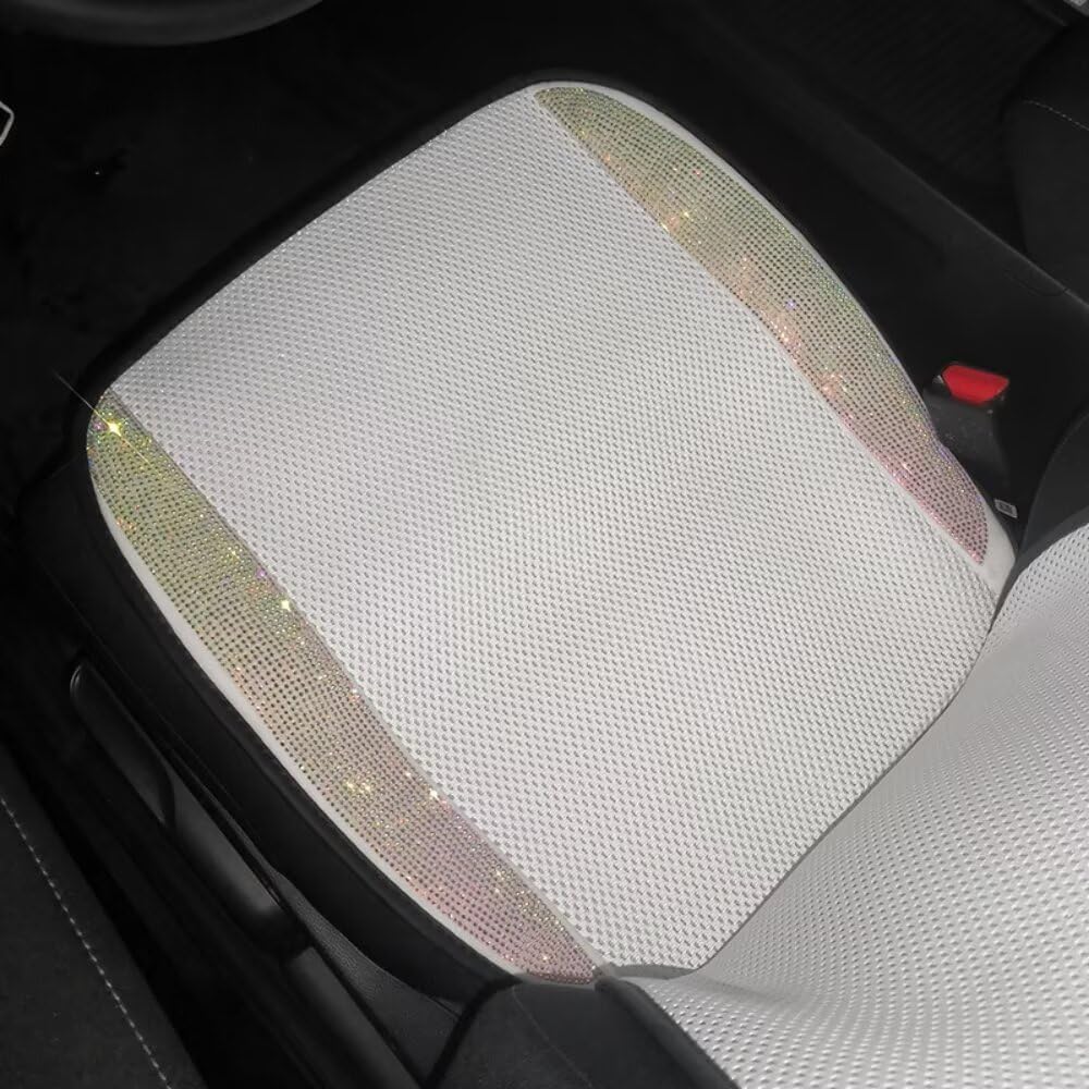 Bling Car Seat Cover for Women Girl Front Seat Covers Seat Protector with Shining Rhinestone Diamond Universal Fit 95% Cars（1 Pcs Pink Rear Seat Cover）