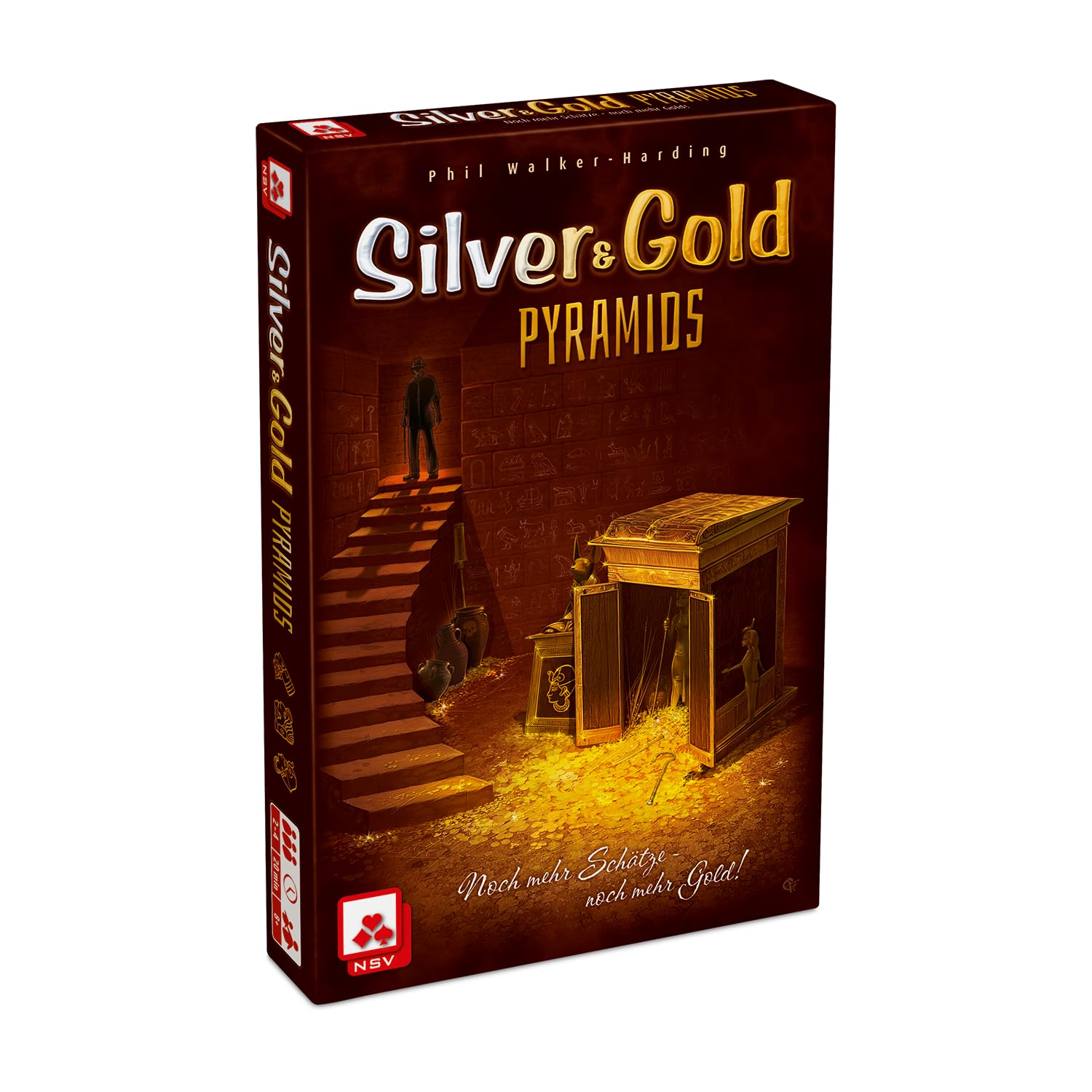 NSV Silver & Gold Pyramids - Card and Strategy Game, 2-4 Players, Ages 8+, Fast 20-Minute Game About Treasures and Pyramids