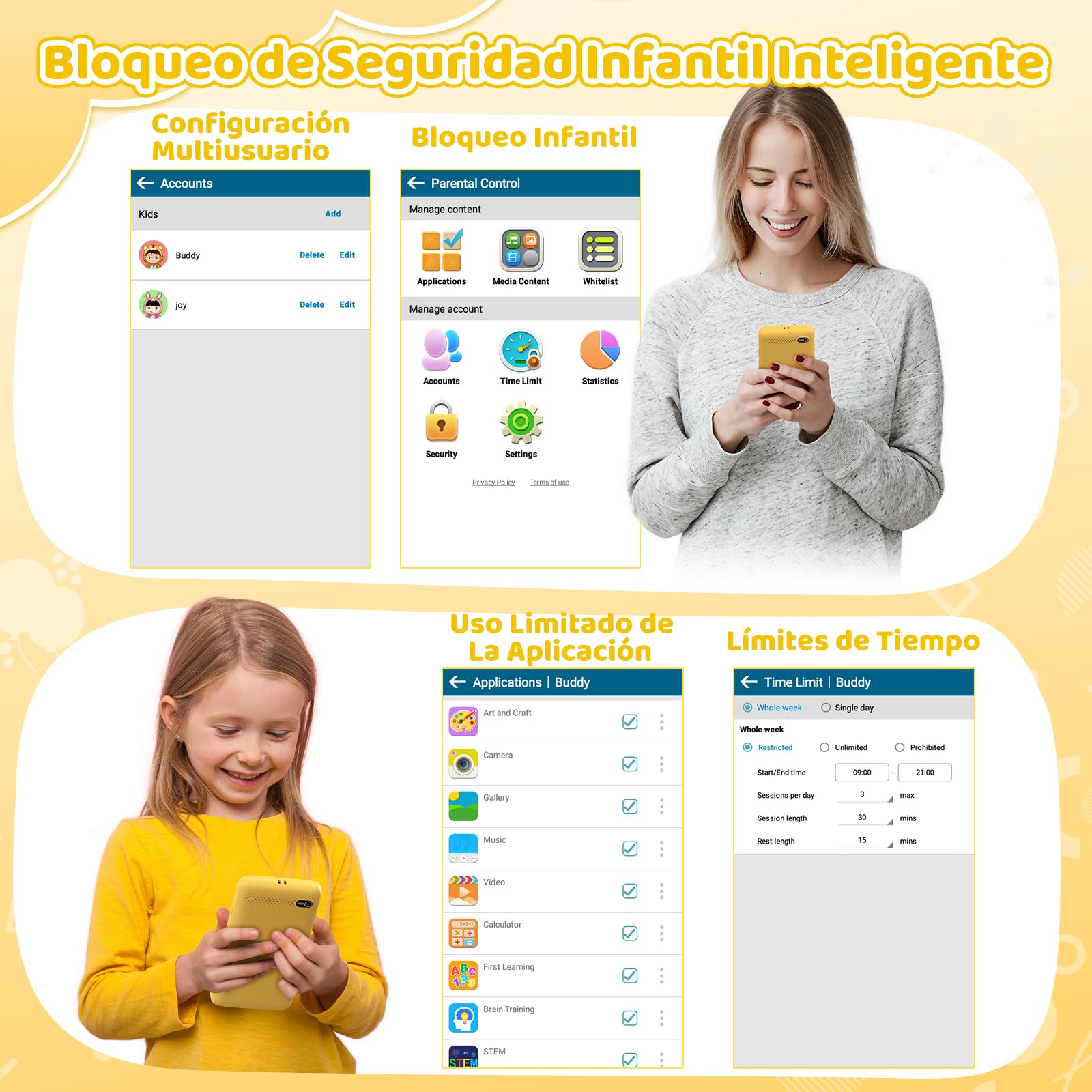 Smartphone Niños, 3.97" Teléfono Móvil para Niños con 210+ Juegos de Puzzle, Control Parental, Cámara, Música, Teléfono Móvil de Juguetes Niñas 3 4 5 6 7 8 9 10 11 12 Años, Navidad Cumpleaños Regalo