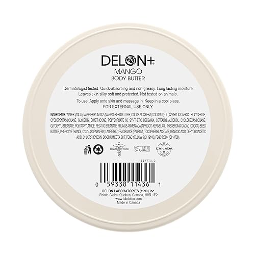 Miniatura 3 de DELON Mantequilla corporal hidratante intensa, 6.9 onzas (paquete de 4) (mango)