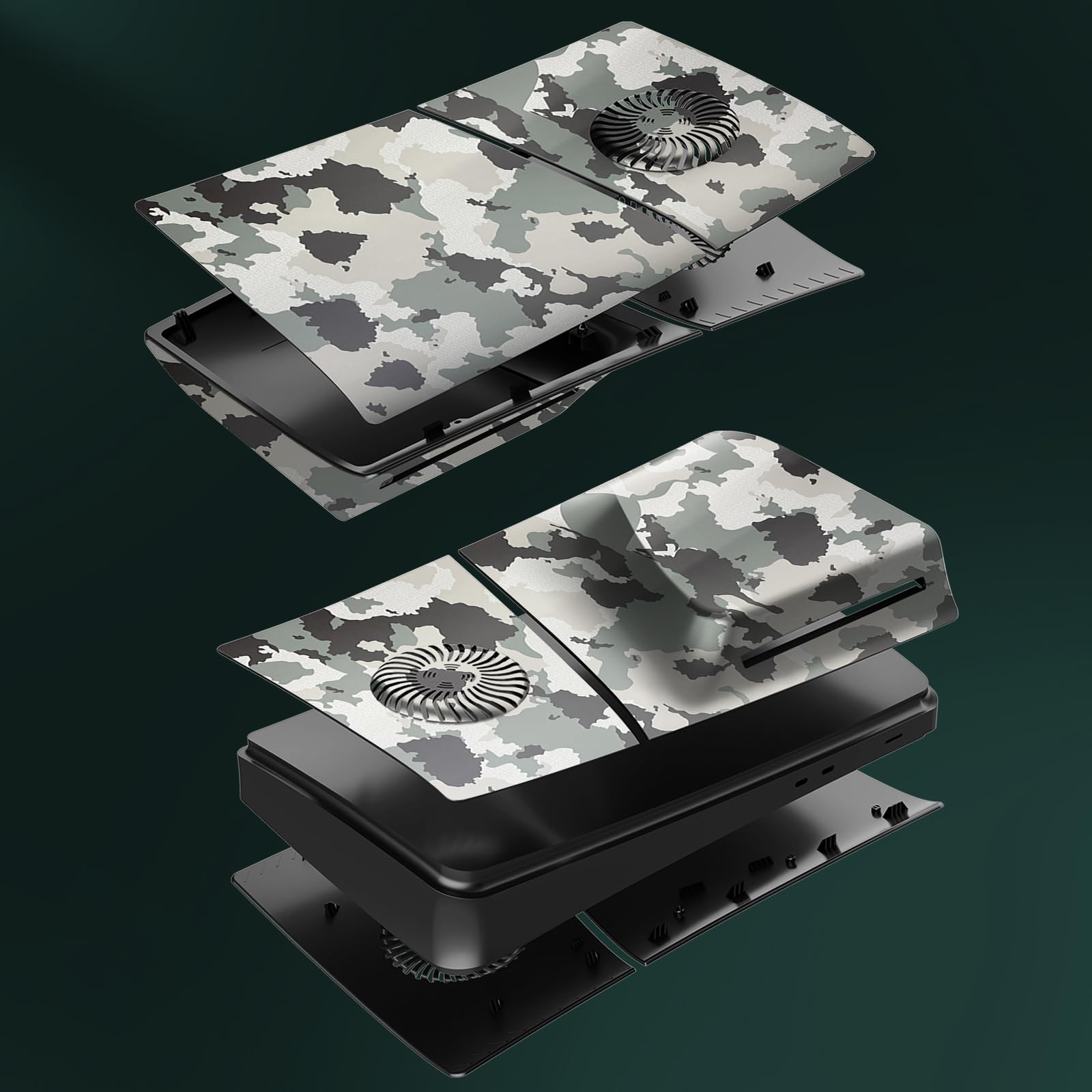 Façades pour PS5 Slim Disc Edition, Camouflage ABS Anti-rayures Anti-poussière Coque de protection de remplacement pour PlayStation 5 Slim Accessoires