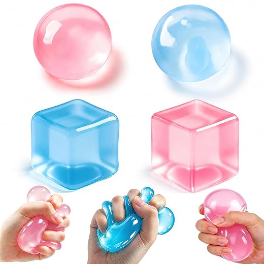 4 Pcs Coconut Oil Squishy Stress Ball Shapeable No Rebound Stress Relief Ball, Fun Sensory Fidget Toy, Study Work Relaxation Desk Decor, Fun Anxiety Gift for Adults