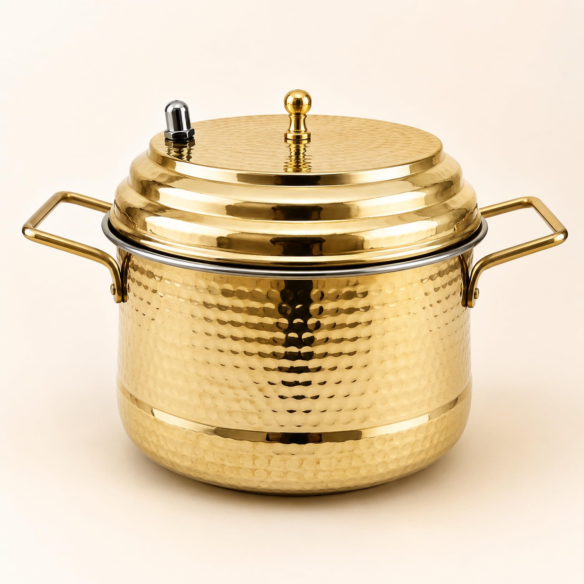 Shiv Shakti Arts Brass Idli Maker with 4 Plates, 16 Idli Capacity | Hammered Idli Steamer Pot with Tin Kalai Lining, Lid, Steam Indicator & Handles-image-27