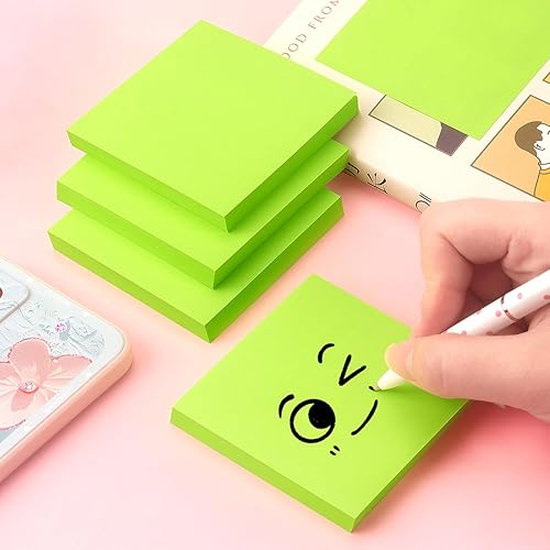 Miniatura 35 de Sticky Notes - Bloc de notas autoadhesivas de 3 x 3 pulgadas con colores brillantes, fácil de publicar para oficina, escuela, hogar, 4 blocs por