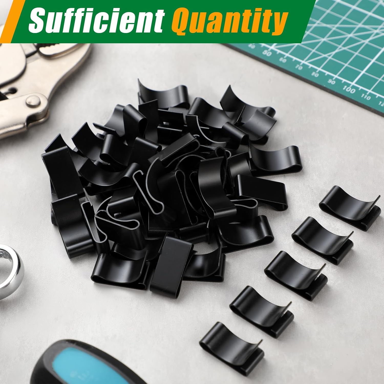 Shimeyao 50 Pcs Sign Frame Clips Black High Strength Metal Sign Frame Clips Securing Real Estate Signage to Frames Suitable for 3/4" x 3/4" x 1/8" Real Estate Open House Signage