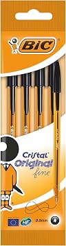BIC Cristal Fine Ballpoint Pen Pack of 4 black