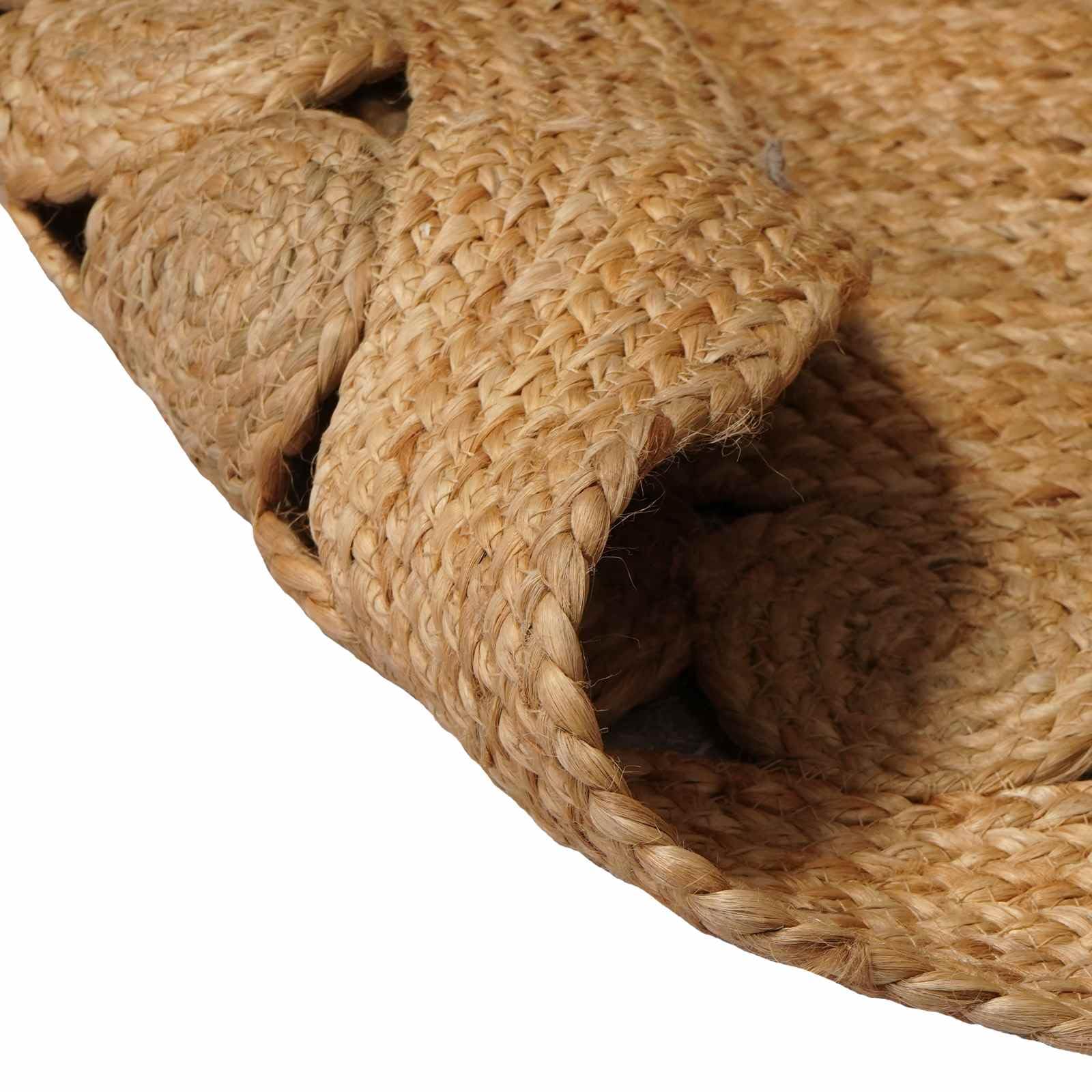 vidaXL Alfombras de área Natural Ø 150 cm Yute, Sala, Alfombra de Yute Hecha a Mano, Moderna, Redonda, Suave y ecológica, Ideal para Cualquier Espacio Interior