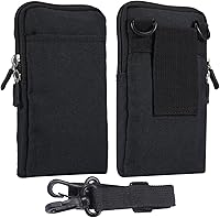 Vista 9 de Funda de hombro para hombre para teléfono celular, cintura vertical para teléfono celular, color gris, funda con clip para cinturón de teléfono
