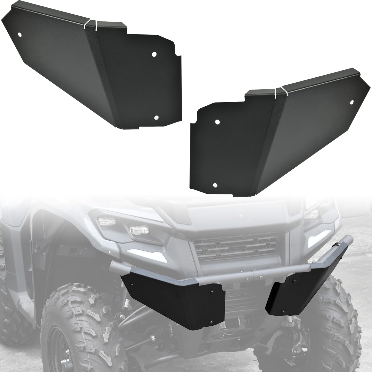 SAUTVS Front Bumper Protection Plates for Can-Am Outlander 500 700 PRO 2023-2025 Accessories, Heavy Duty Steel Front Brushguard Protector Cover Skid Plates, Replace #715005439, 2pcs