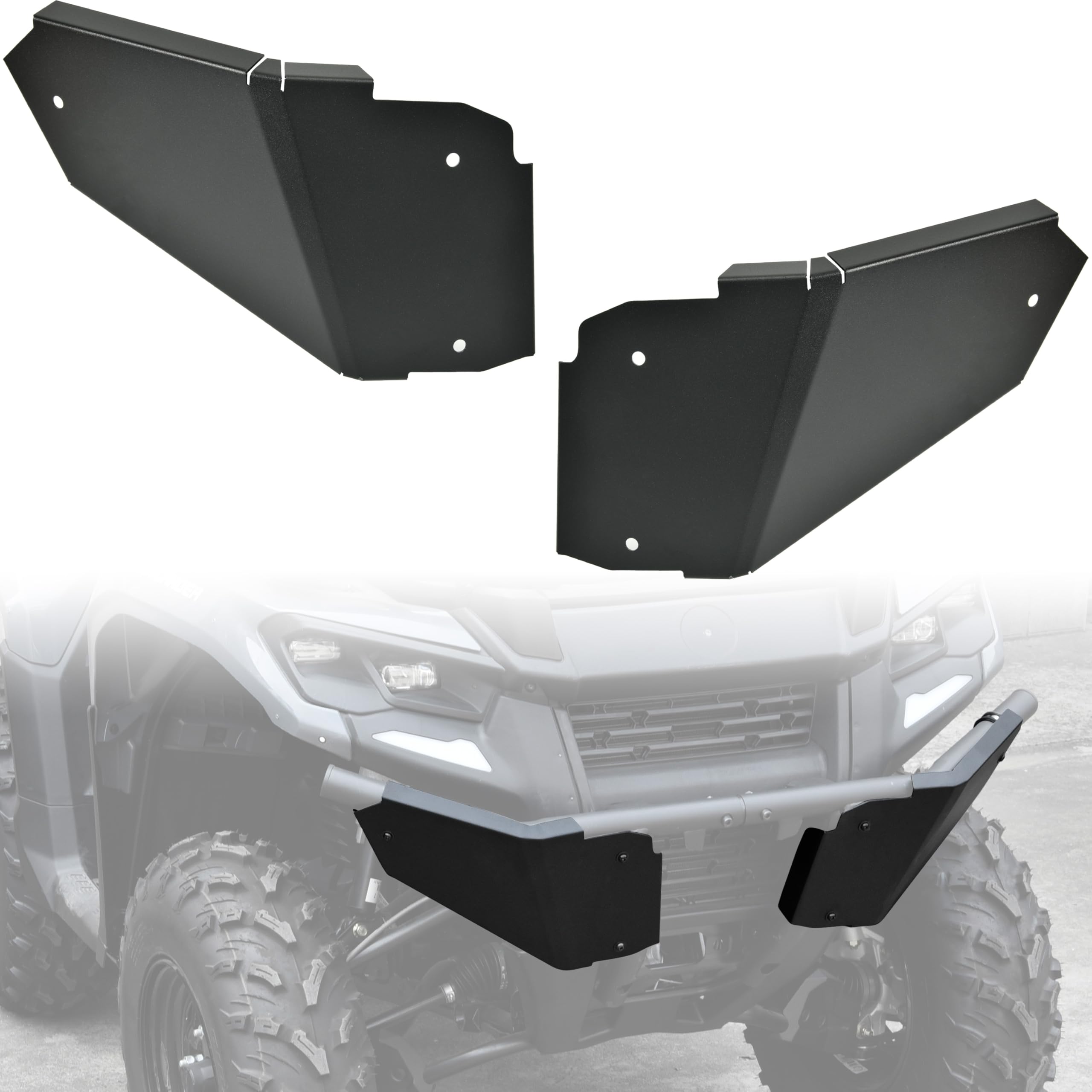 SAUTVS Front Bumper Protection Plates for Can-Am Outlander 500 700 PRO 2023-2025 Accessories, Heavy Duty Steel Front Brushguard Protector Cover Skid