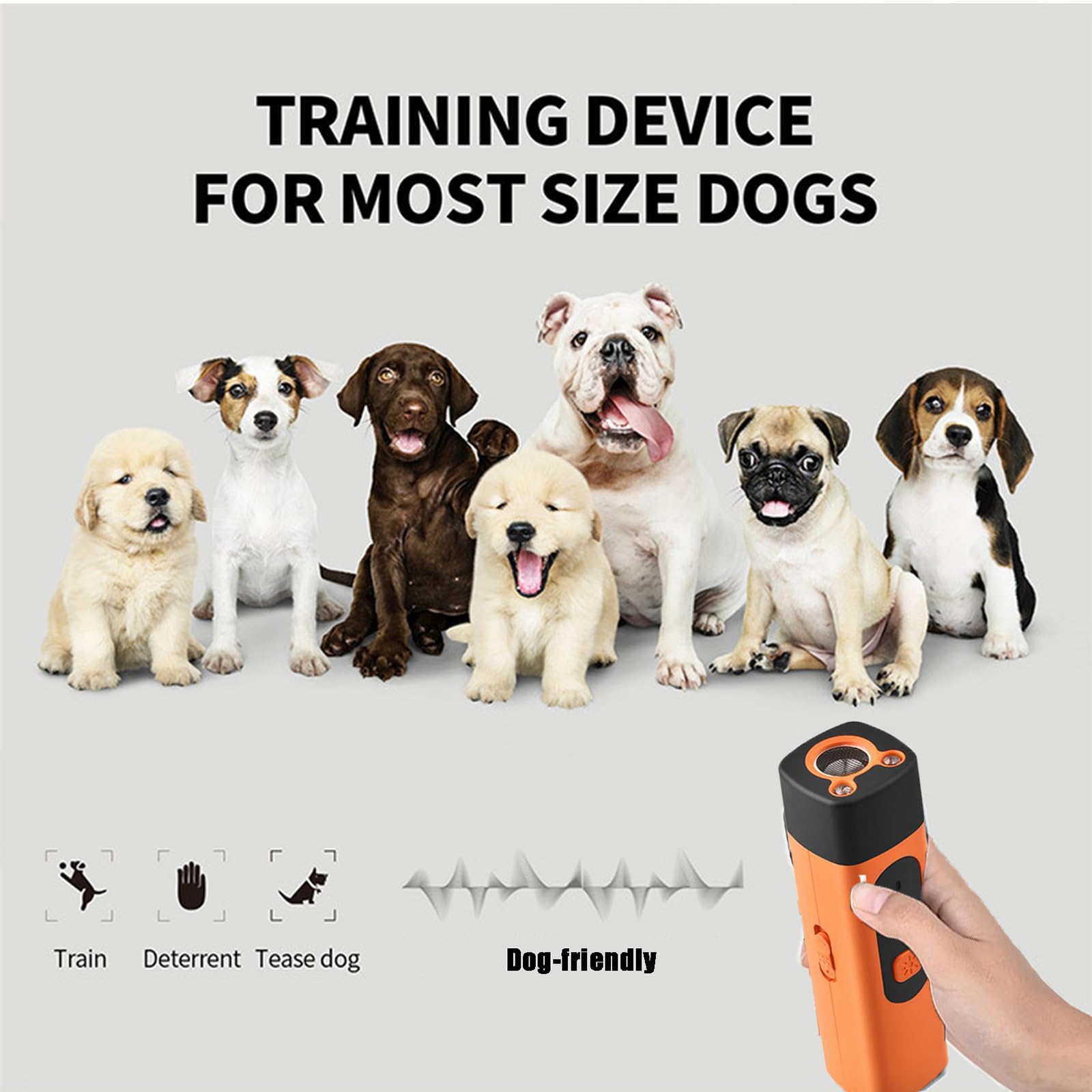 Générique Maychio Anti Aboiement, Maychio Gift pour Chien, Rechargeable avec LED Clignotante, avec 3 Fréquences Réglables pour Chiens De Petite, Moyenne Et Grande Taille (C)