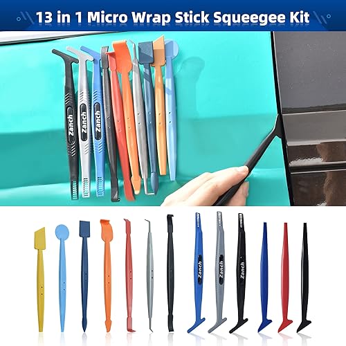 Miniatura 5 de Zanch Kit de herramientas de envoltura de vinilo para automóvil con pistola de calor LCD herramienta de extracción de emblemas con 10 cables de