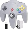 miadore N64 Switch Online Controller For Switch 1 2N64 Console,Plug & Play,2.4GHz USB & N64 Receiver,Wireless PC gaming controller Compatible with Windows PC,MAC,Raspberry PI,Switch OLEDLiteGray