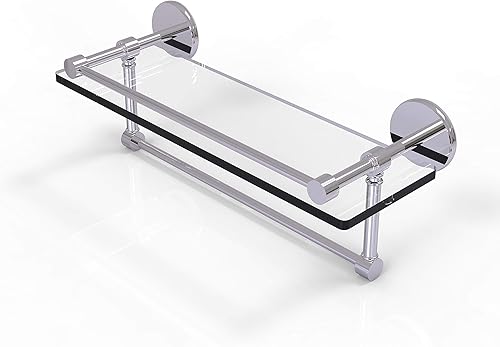 Allied Brass P1000-1TB16-GAL-PC - Estante de cristal para toallero de 16 pulgadas, cromo pulido