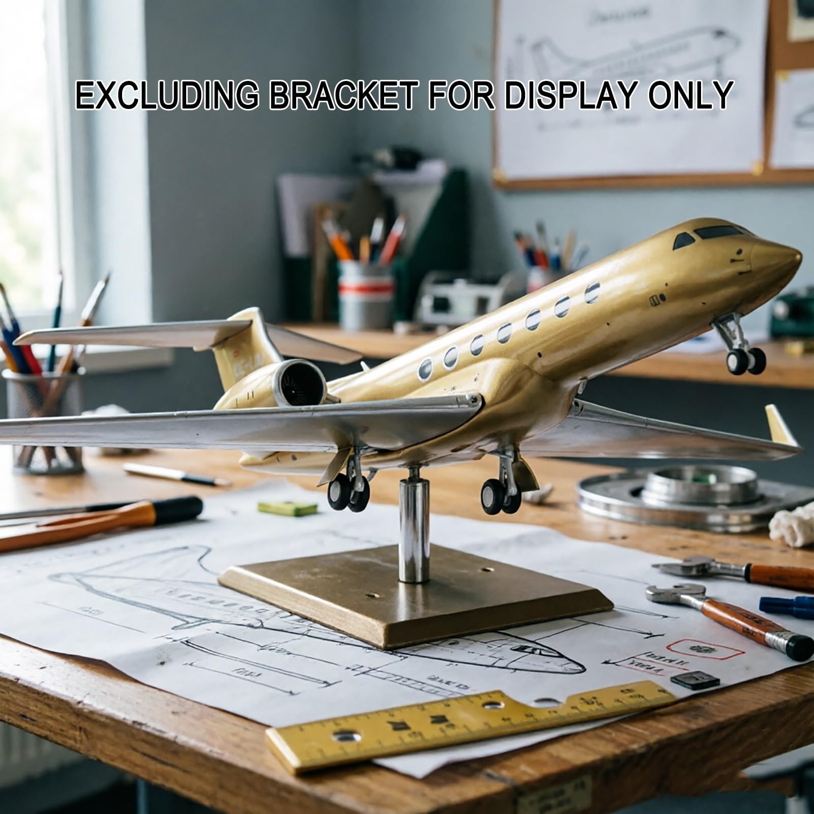 Modello jet privato G550 scala 1:200 resina grandi dimensioni con kit espositore, aereo pressofuso alta qualità for l'arredamento casa ufficio, collezionisti appassionati aviazione