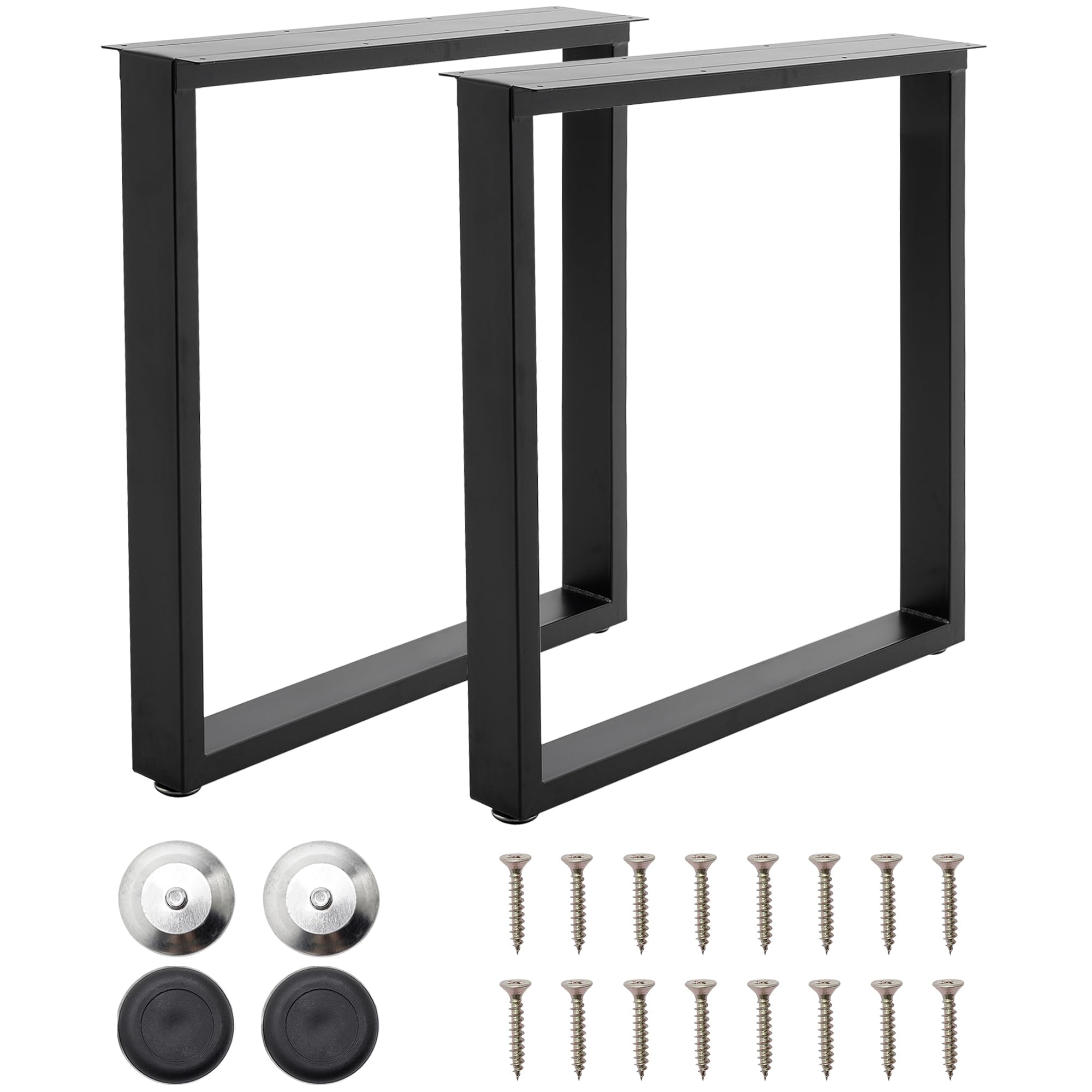 INMOZATA Tischbeine Metall Schwarz 2 Stück Tischgestell Tischkufen mit Verbreiterte Montageplatte für Esstisch Schreibtisch Stizbank 50 x 13 x 72cm, Rechteck