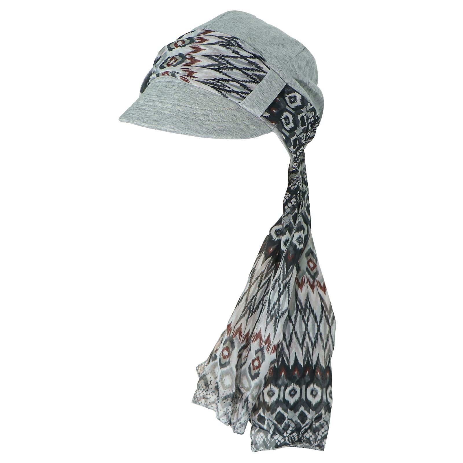 Ever Fairy Newsboy Cap for Women Bamboo Cotton Lined Chemo Headwear with Scarfs for Cancer Hair Loss