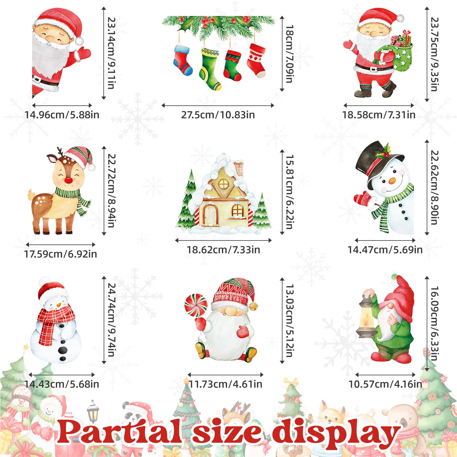 18 adesivi per finestre con palline di Natale, decalcomanie per vetrine natalizie, decorazioni per finestre di Natale - Italia