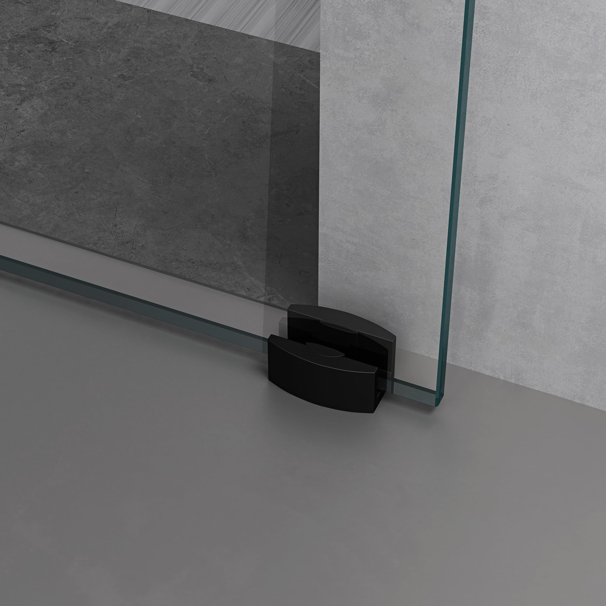Mai & Mai Glasschiebetür komplettset softclose Schwarz Klarglas