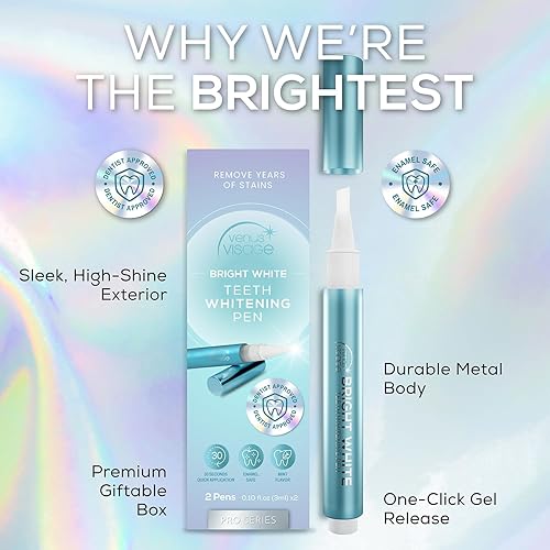 Miniatura 3 de Venus Visage Bolígrafo blanqueador dental (3 bolígrafos), más de 40 usos, gel blanqueador dental con formulación profesional e ingredientes, el