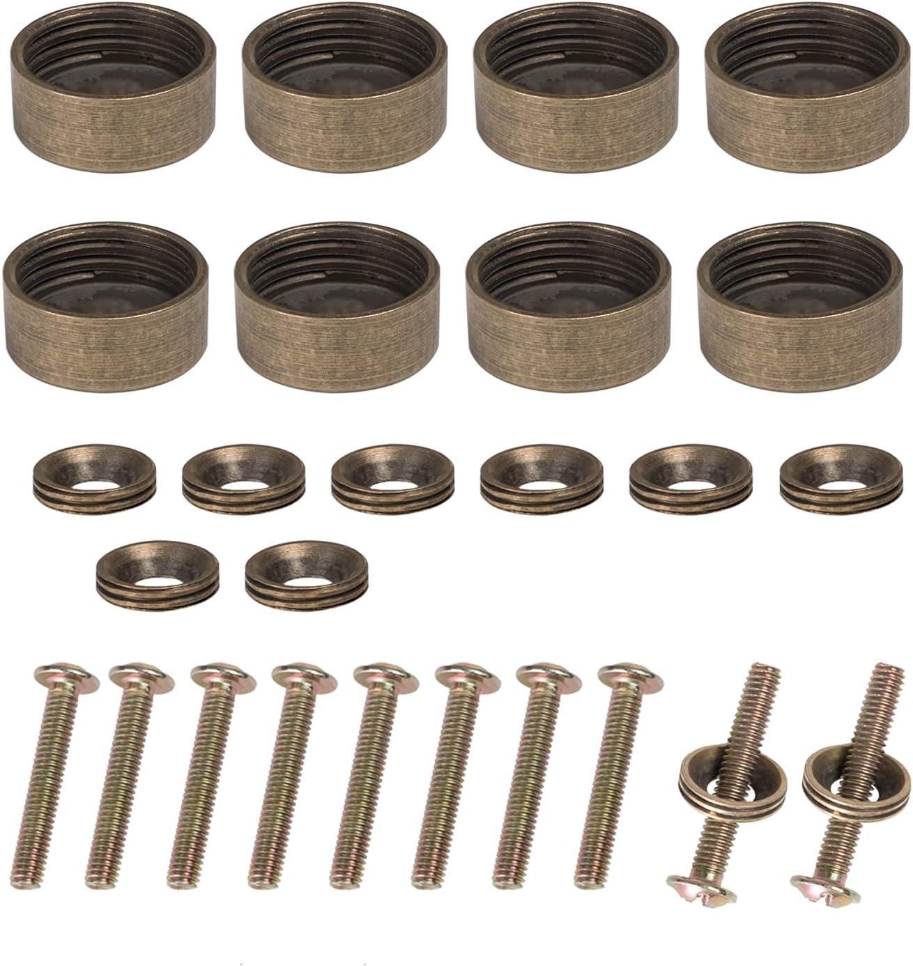 8PCS Decorative Caps Cover Nails Copper Mirror Screws Sign Holder Advertising Nails Cap Fasteners Hardware Vintage Bronzed for Mirrors,Tea Tables, Wardrobes, or Glass Furniture (12mm)