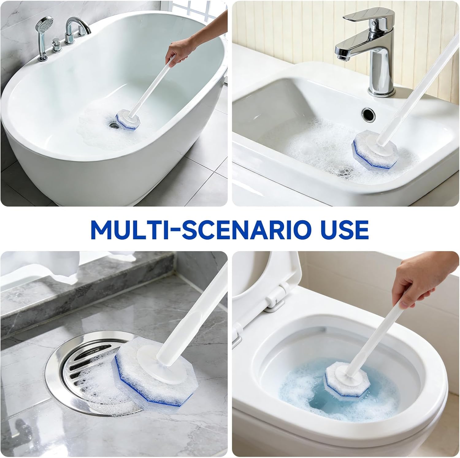 50 Count Disposable Toilet Brush,Toilet Cleaner Refills,Replacement Heads for Toilet Cleaning System,Compatible with Most Toilet Brushes（not Included Brush Rod）