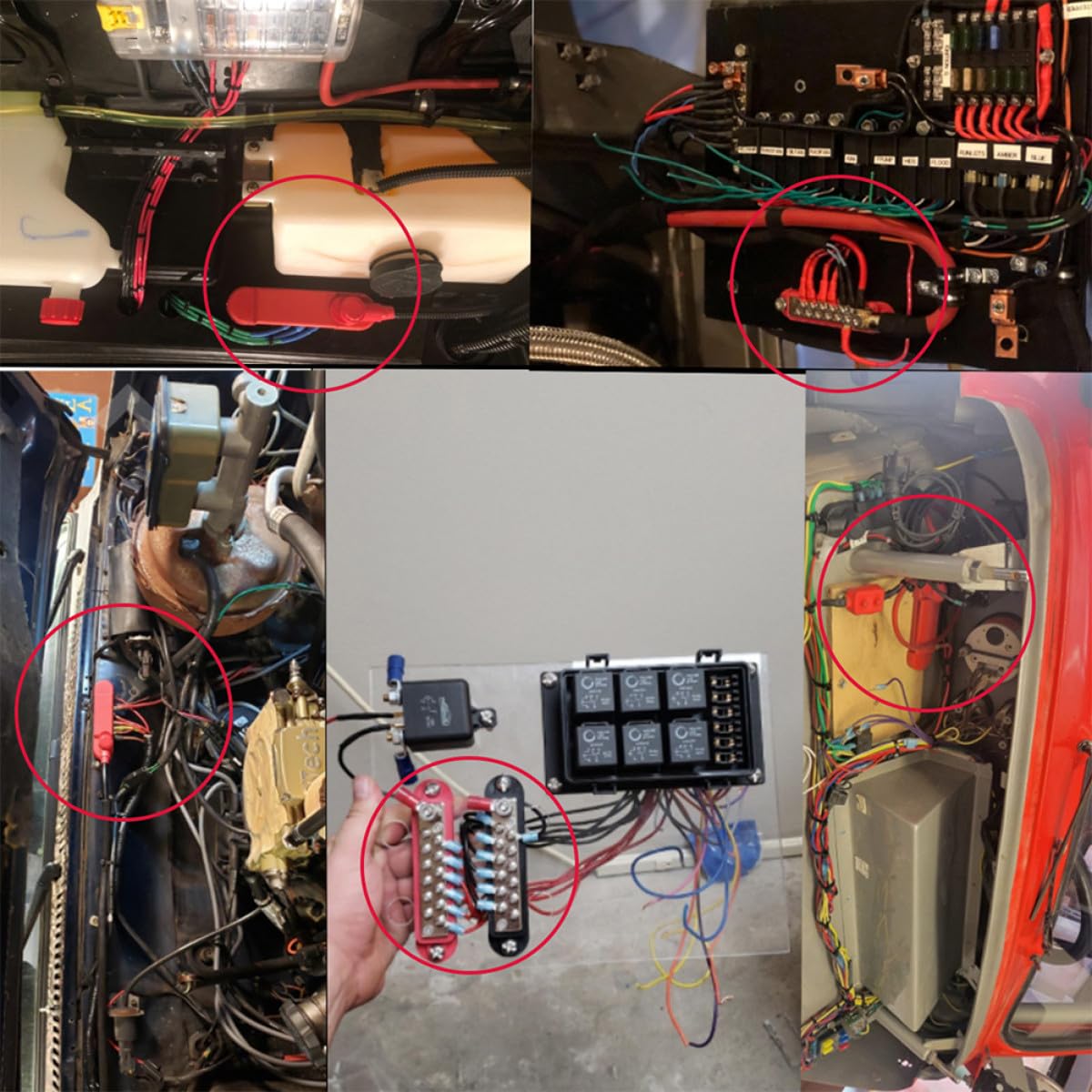 Healeved Blocco di Distribuzione Alimentazione Morsettiera 12 Vie 48v 150a in ABS e Ottone per Impianti Elettrici Marine e Roulotte