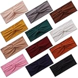 12 Pcs Stretchy Headbands for Women&comma; Absorbed Sport Headband Soft Twist Knotted Headbands for Daily Life Yoga Workout