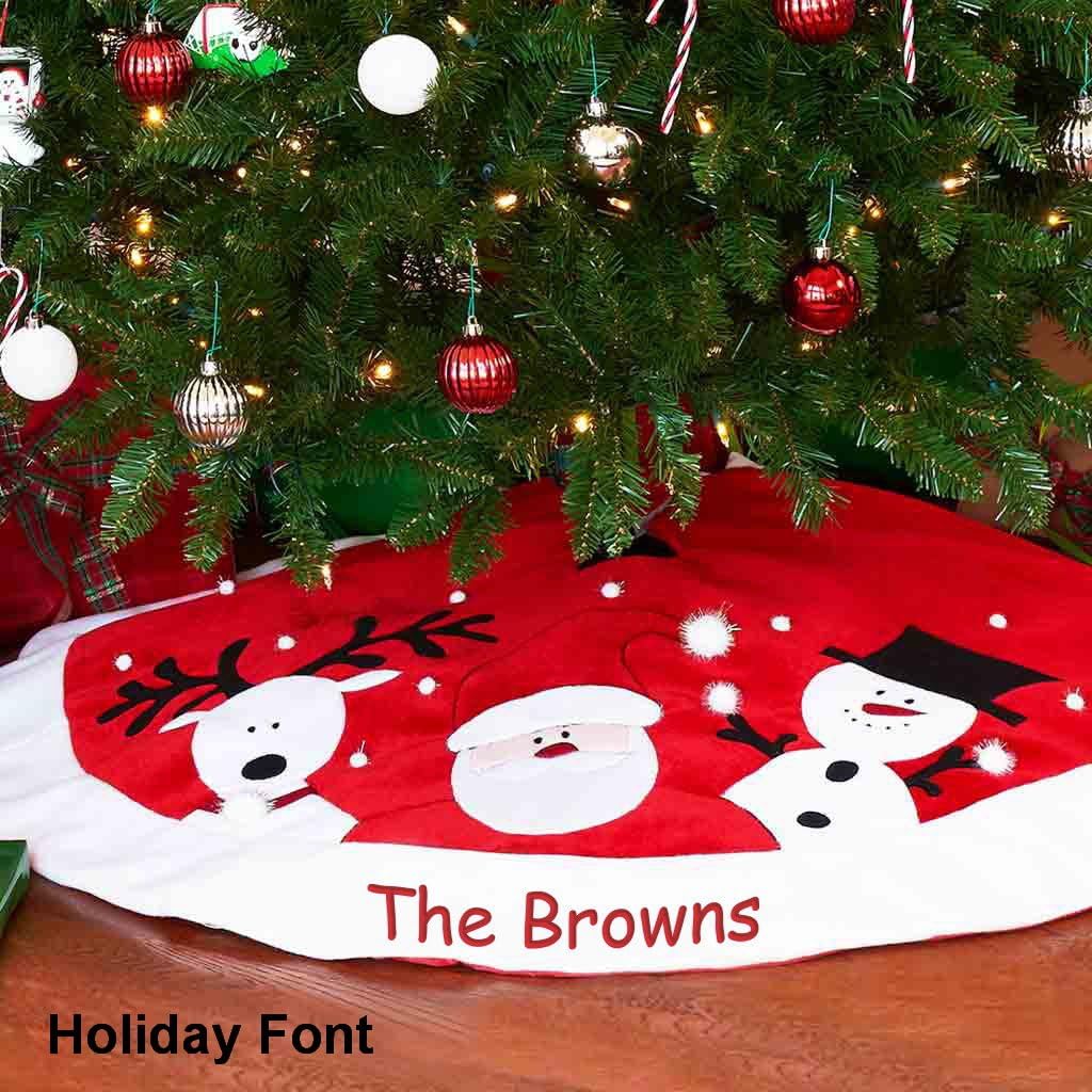 Personalized Christmas Tree Skirt - 60" (Santa, Reindeer, Snowman Tree Skirt)
