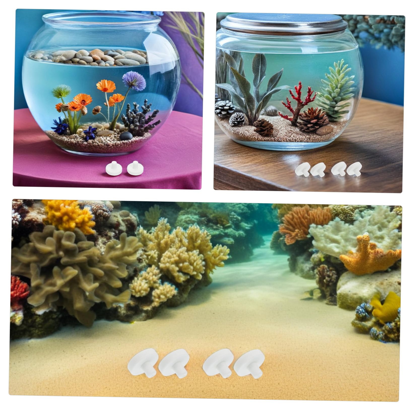 60 Stück Keramik Korallenvermehrungsständer Basis Korallenhalter Aquarium Korallenfrags Halterungen für Fischbecken Meerwasser Korallenzucht Zubehör