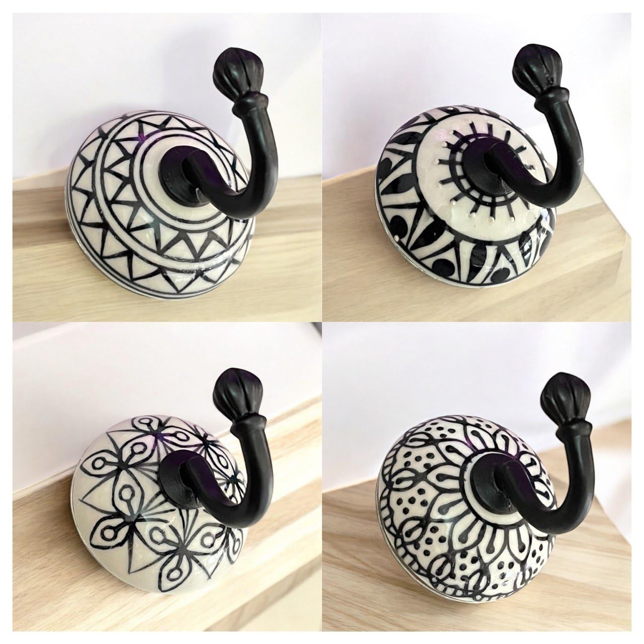 Handmade Ceramic Wall Hooks - Orange Pack of 2 -9