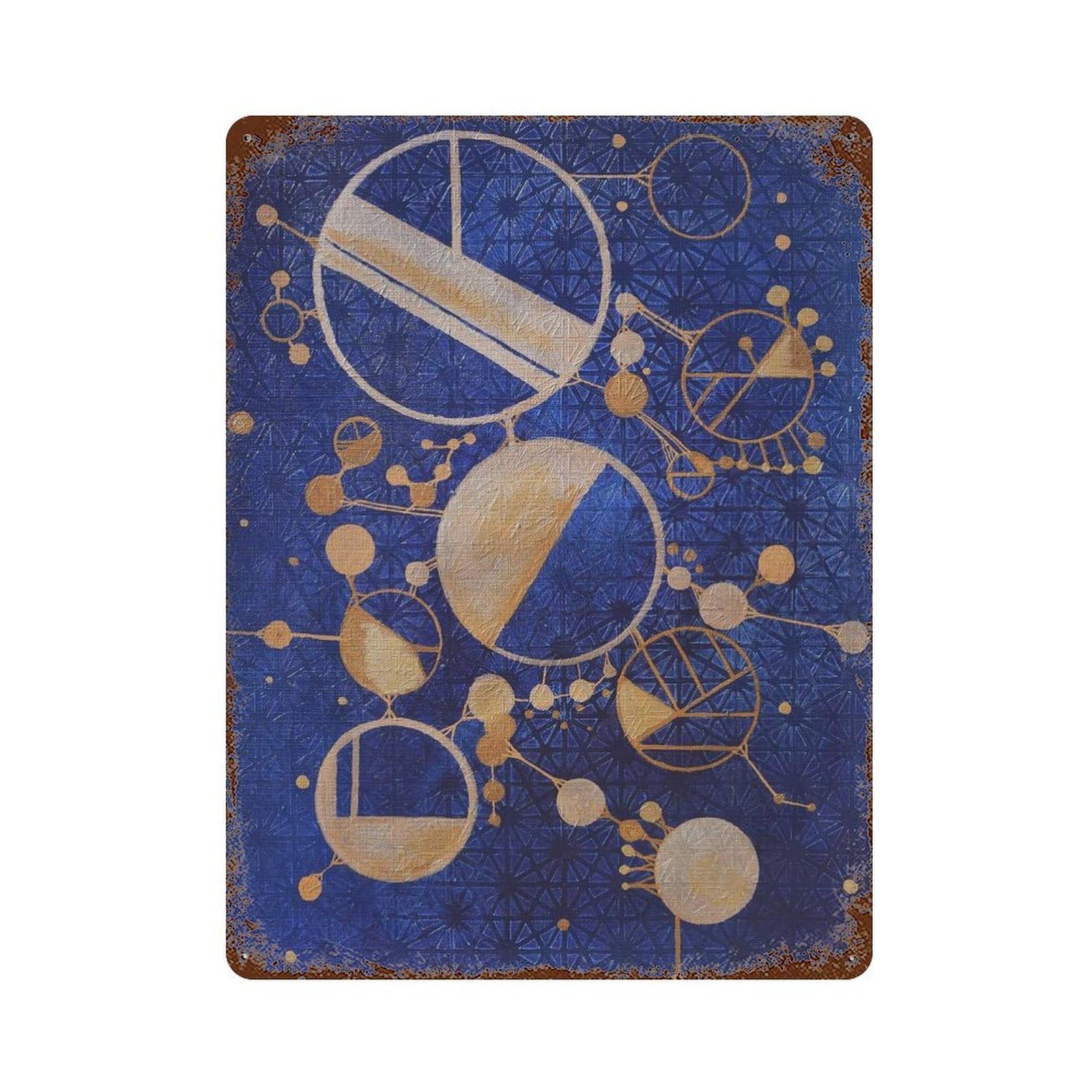 Blueprint Aged Metal Wall Plaque 15.7"x11.8", Ideal for Garage, Bar And Workshop Decor