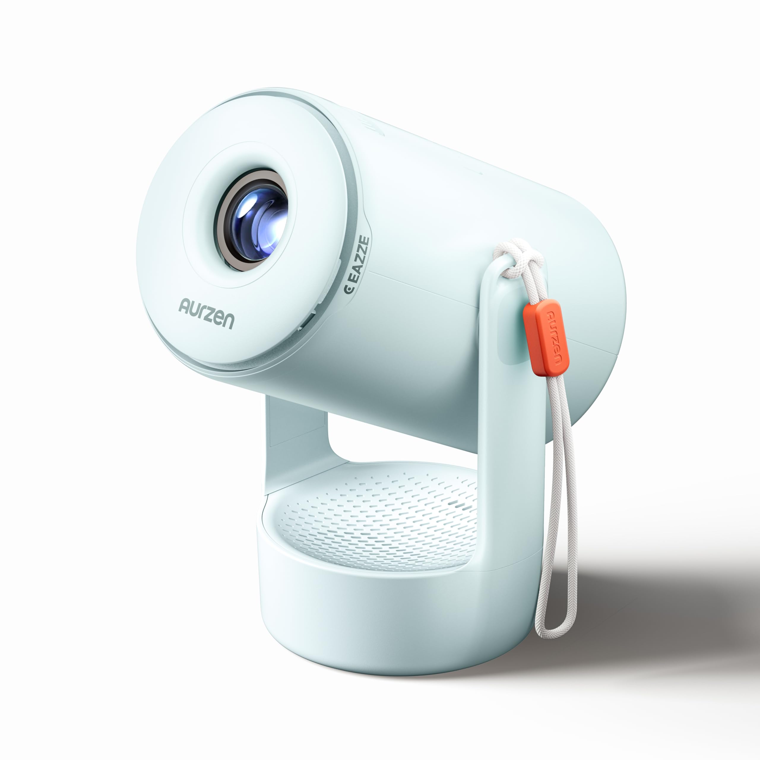 Aurzen E1 Mini Videoproyector Portátil 1080P Compatible con Netflix | Proyector de vídeo 720P HD nativo HDR10 con rotación de 180° y asa de transporte de cuerda, para cine en casa y exteriores