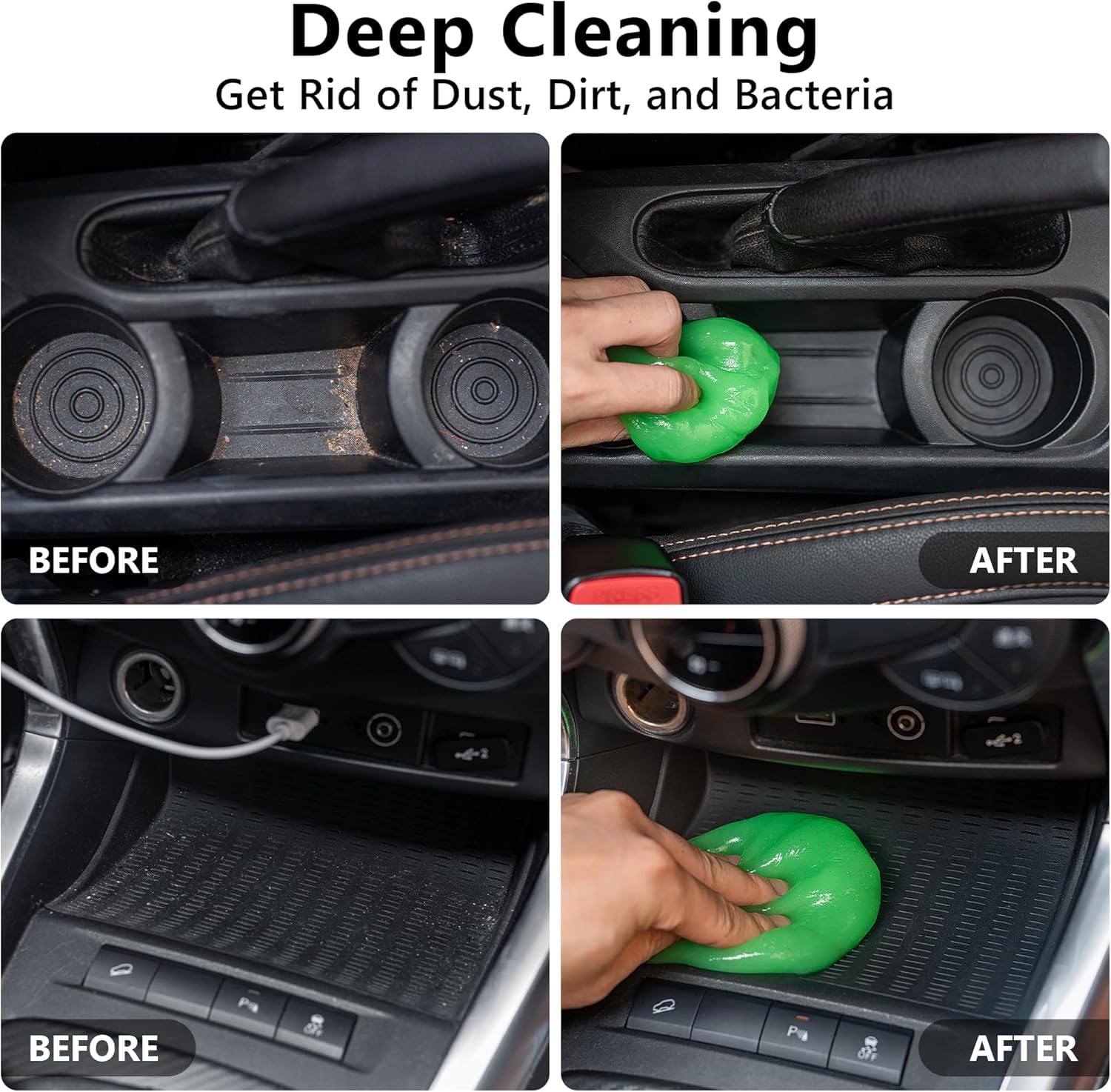 Car Interior Cleaning Gel, Automotive Detailing Putty for Dust and Debris Removal, Green