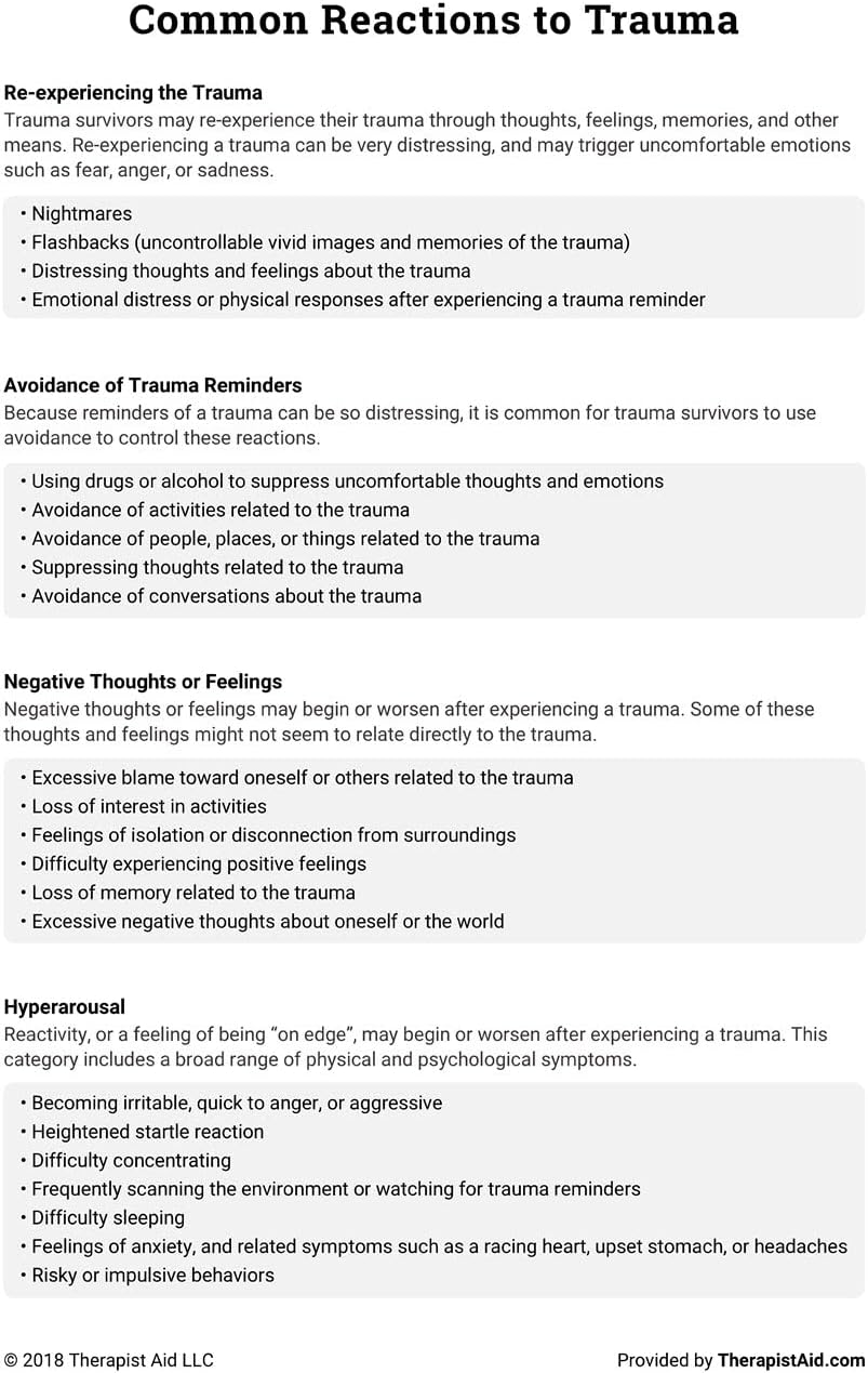 Trauma Reaction Cards for Children & Adolescents