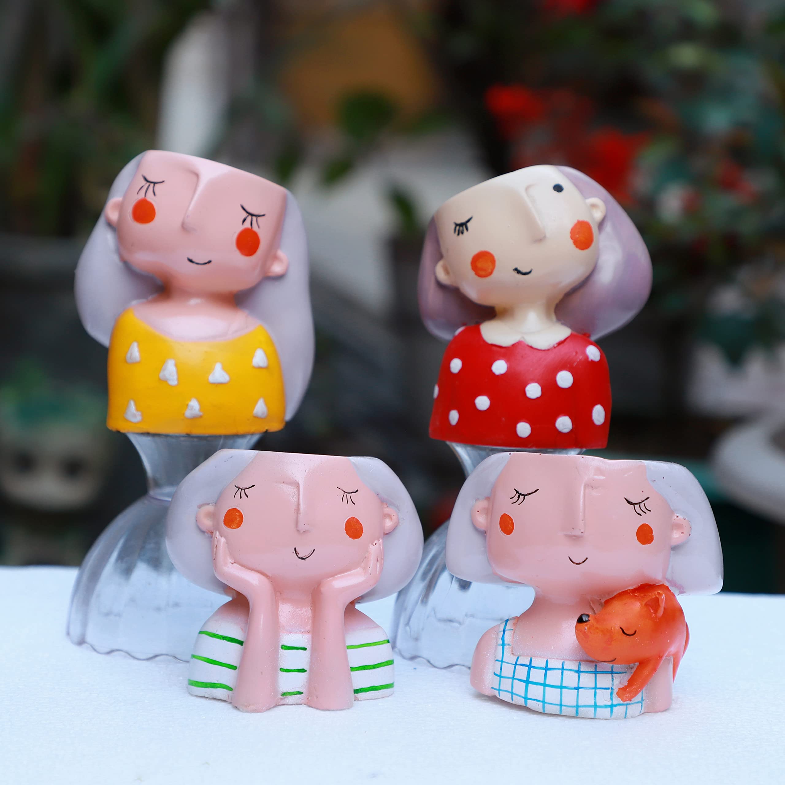 Kanak Creation Cartoon Planter Handmade Resin Cartoon Cute Girls Pot Indoor Desktop & Garden Decor Succulent Planter, Combo Pack of 4 (B091HSBS6B) Amazon Price History, Amazon Price Tracker