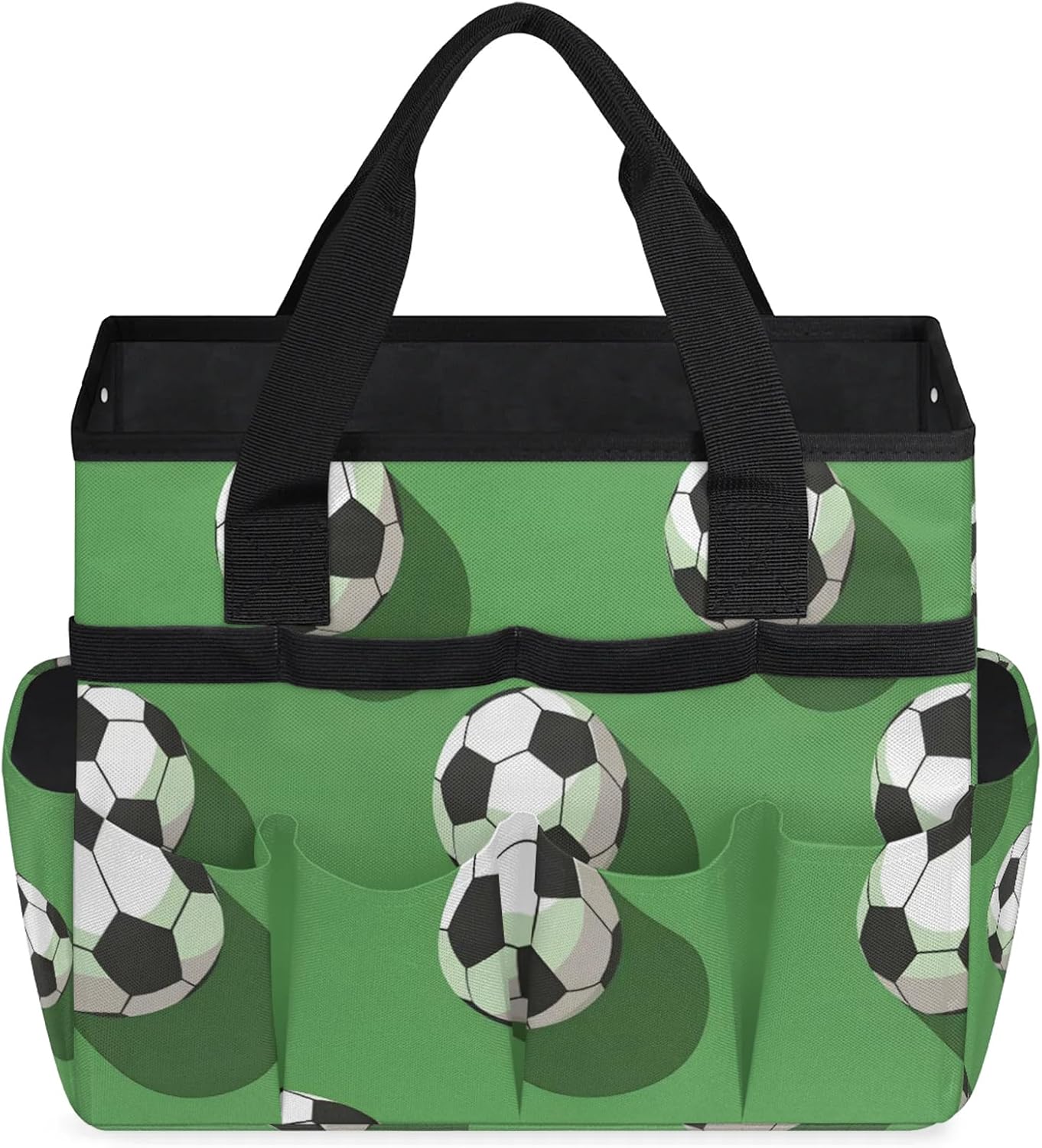 Soccer Ball Garden Tool Bag, Heavy Duty Gardening Tote Bag Organizer with 10 Pockets for Women Men Gardening Gifts