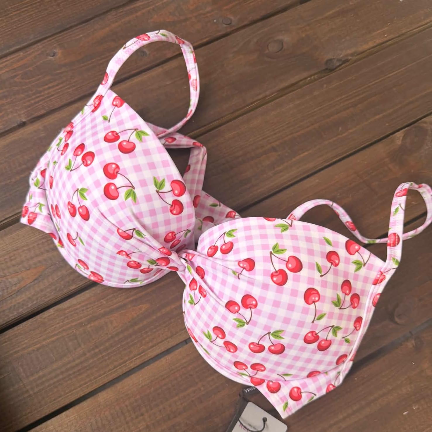 RELLECIGA Top de Bikini Mujer Push-Up con Aros Acolchado Tirantes Ajustables