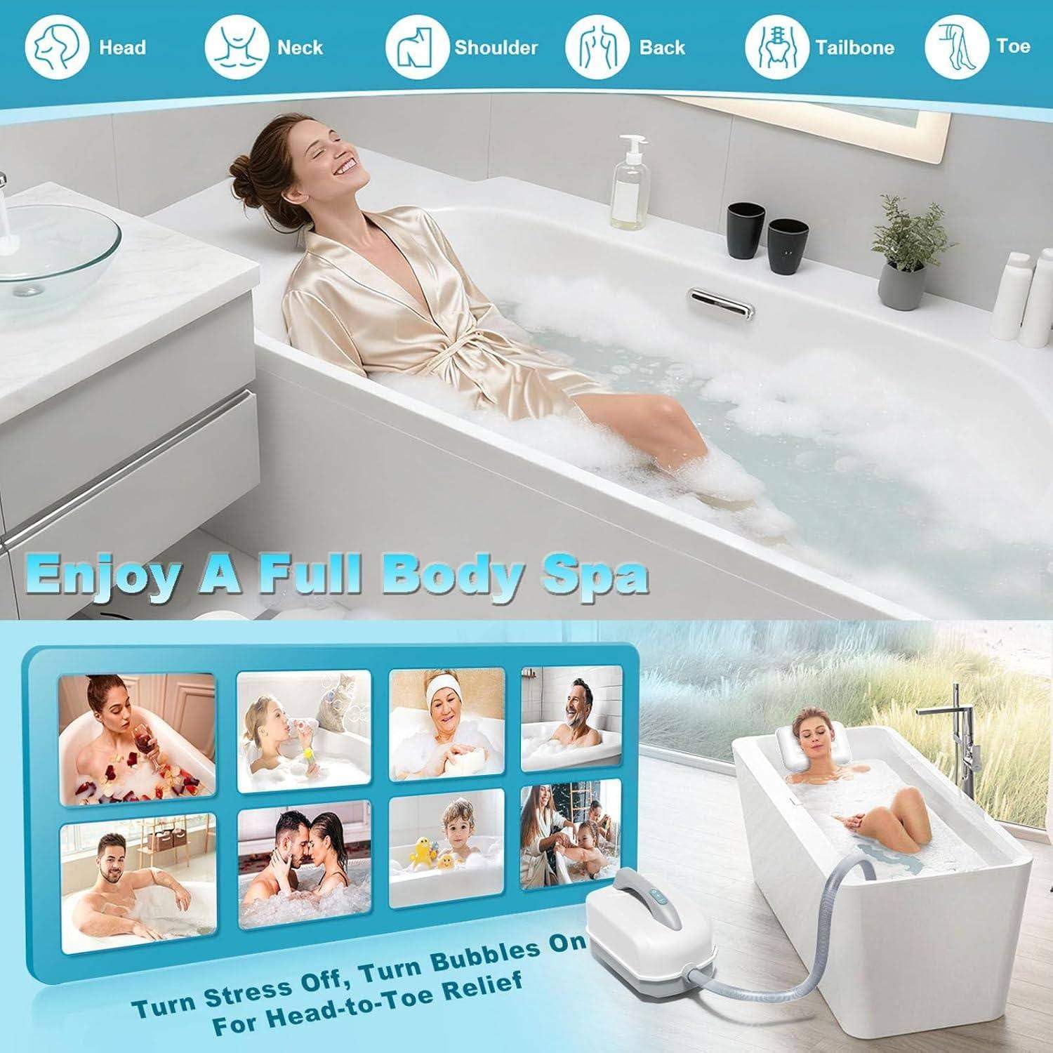Tappetino Massaggiante per Vasca da Bagno, Massaggiatore Portatile per Idromassaggio con 6 Impostazioni Regolabili E Telecomando, Tappeto Idromassaggio per Vasca da Bagno a Casa