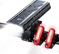 Vista 1 de LED Bike Lights for Night Riding High Lumens with 2 Pack Taillight Super Bright Bicycle Headlight & Tail Light Set, Mountain/Road Bike Safety Light