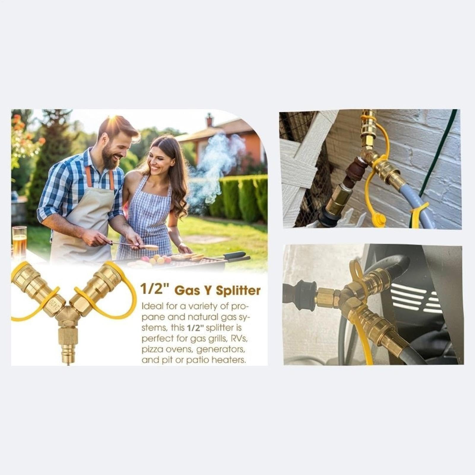 Conectores Rápidos Para Gas Equipo Portátil Desconexión Rápida Latón | Conector Veloz Para Gas Para Hogar, Casa, Exterior, Cocina, Baño, Parrilla, Barbacoa Y Camping
