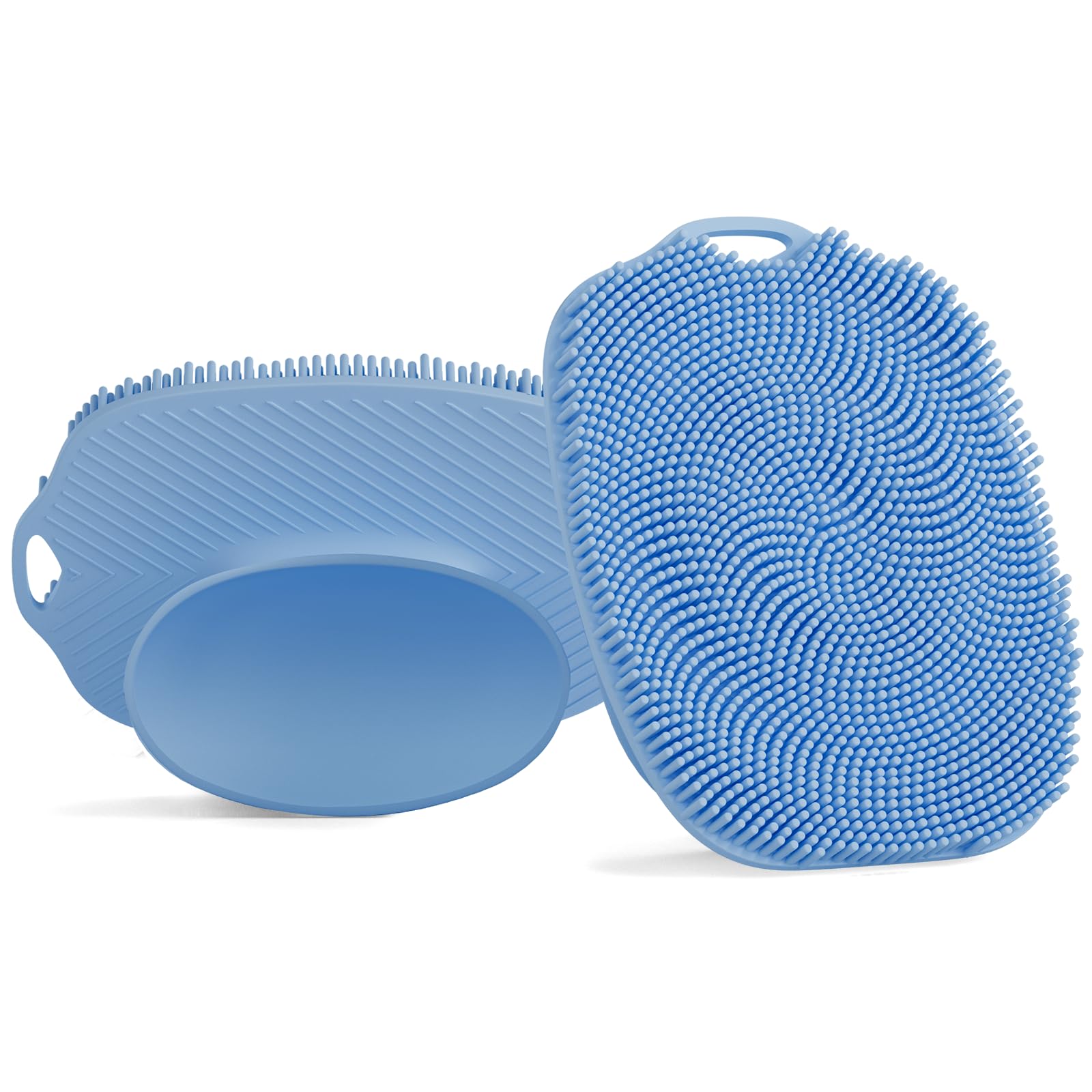 2 PCS Face Scrubber, Soft Silicone Face Exfoliator with Suction Cup for Man and Women Deep Skin Clean, Gentle Facial Cleaning Brush Suitable for All Sensitive Skin (Blue)