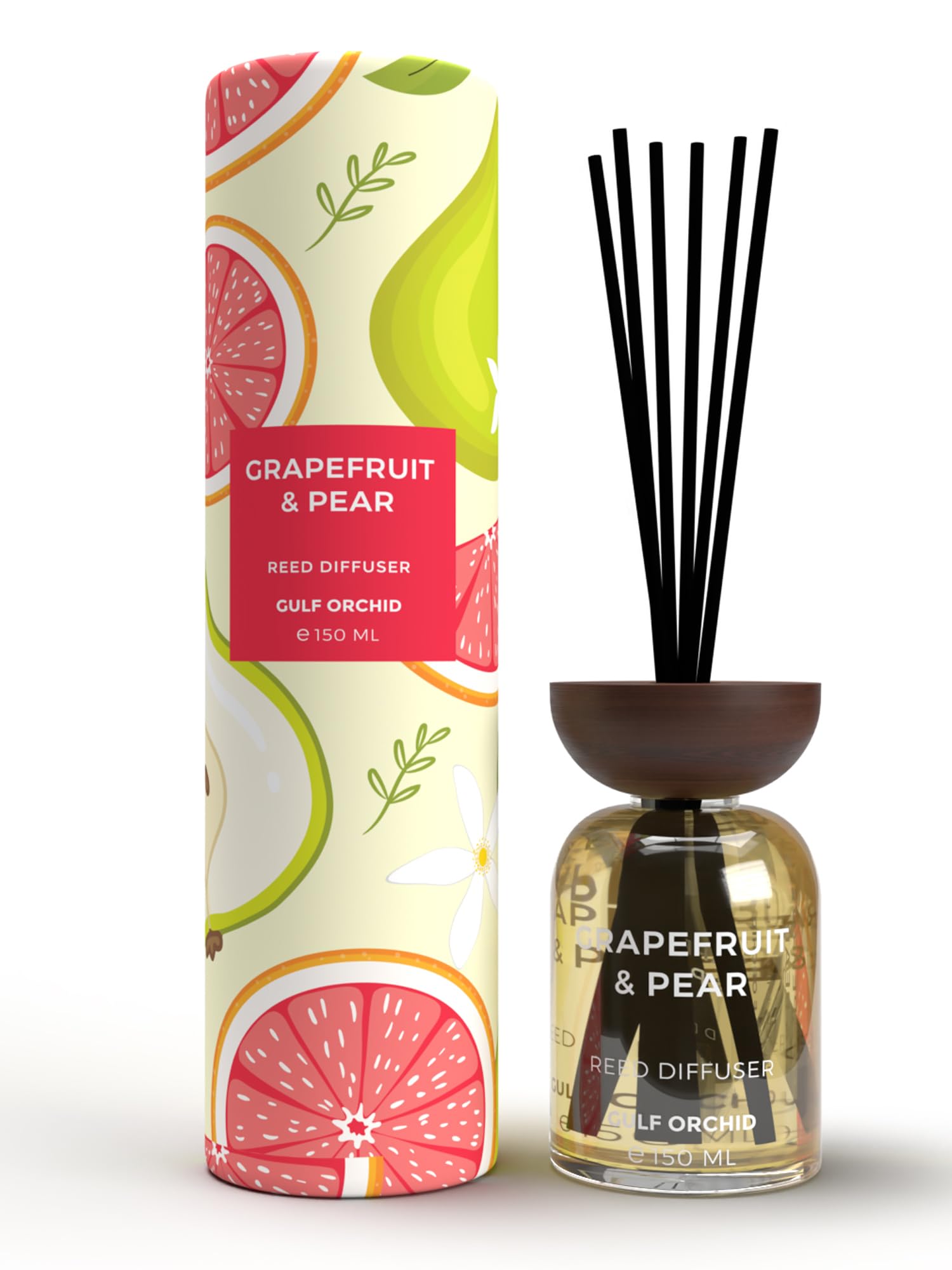 Gulf Orchid Grapefruit & Pear Aromatherapy Reed Diffuser Air Freshener Fragrance for Home, & Office 150ml