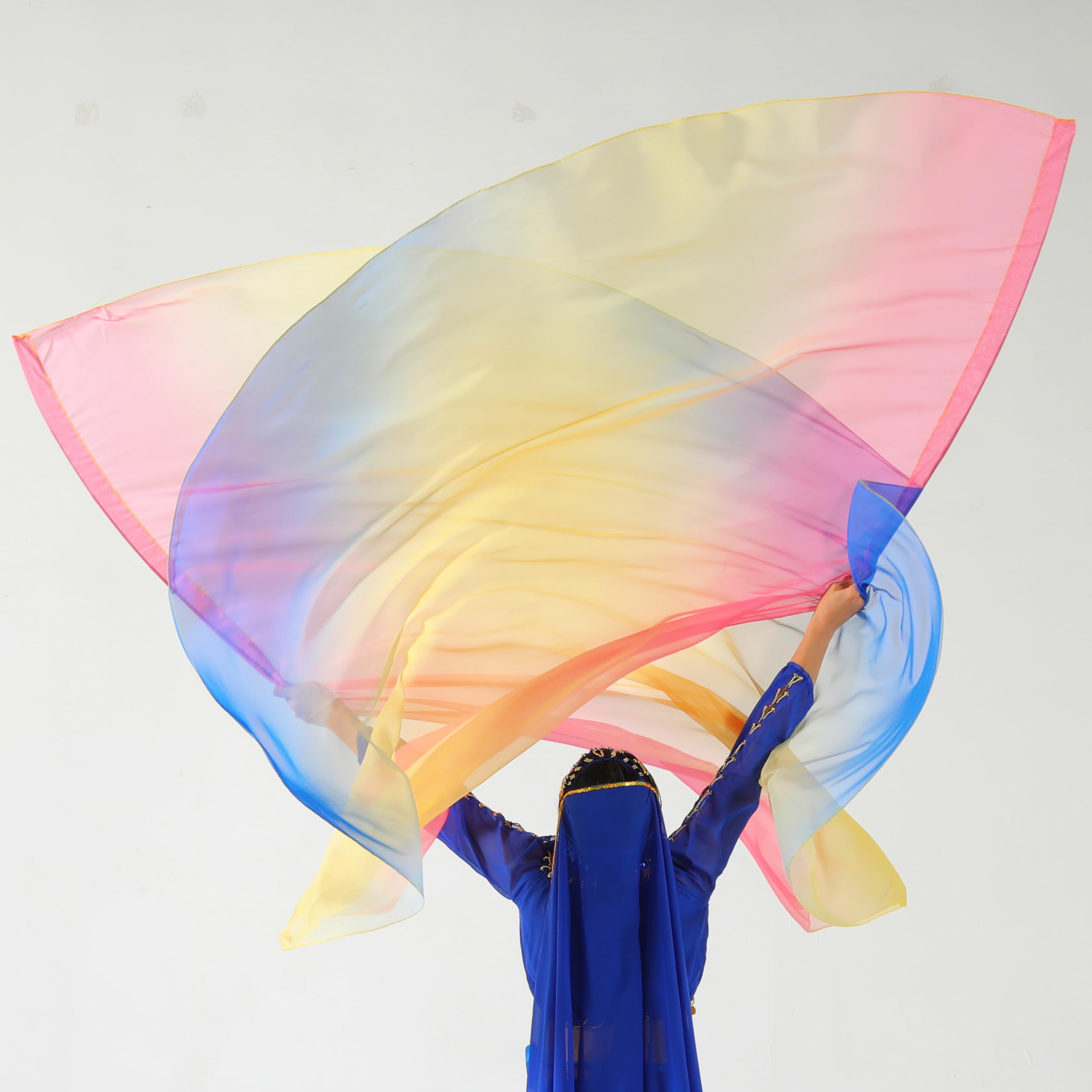 Bandiere Di Adorazione In Chiffon 140x190cm Baisdan - Con Aste Flessibili Per Danza E Chiesa