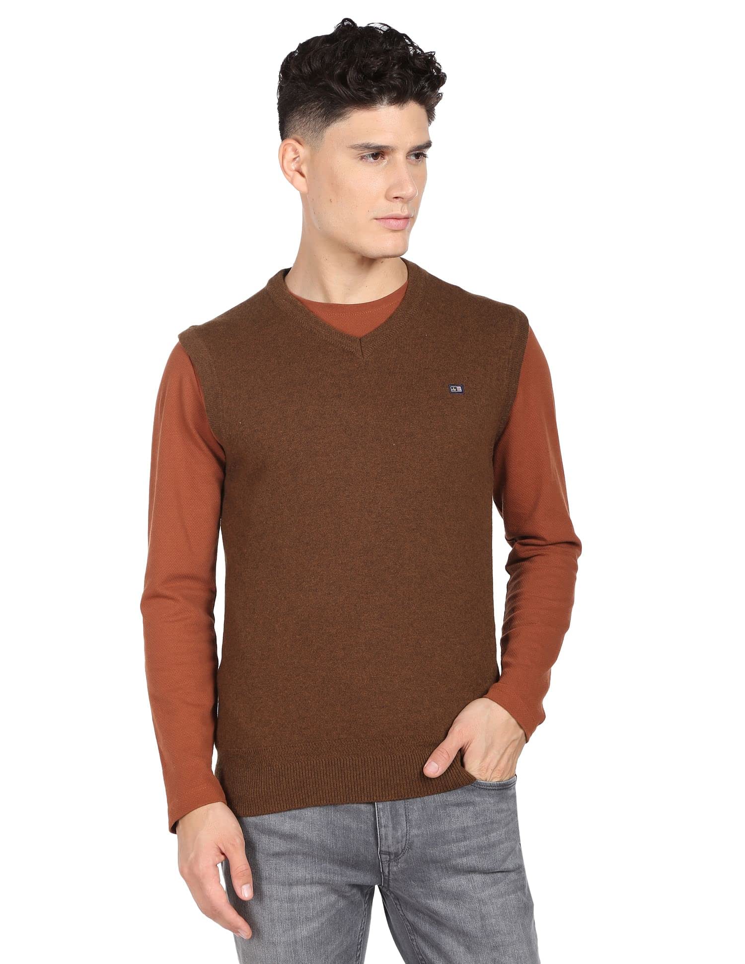 arrow Men's Wool Casual V-Neck Sweater-picture-10