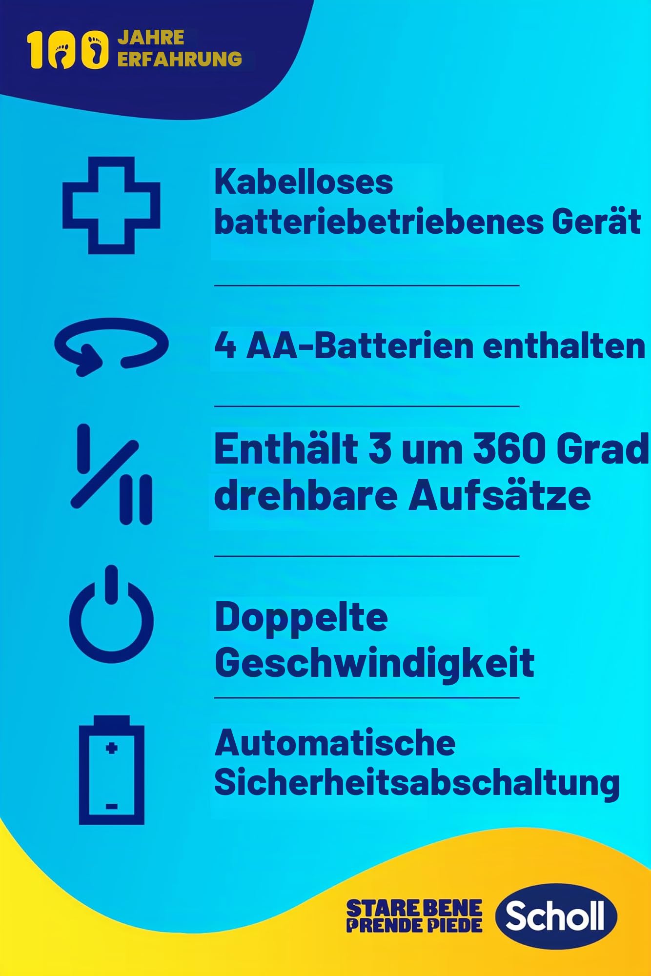 Scholl 2-in-1 Glättet und erweicht Limited Edition, elektrische Pediküre für rissige Füße und Fersen, 3 Doppelwirkungsköpfe im Lieferumfang enthalten, professionelle Fußraspel, entfernt harte Haut und