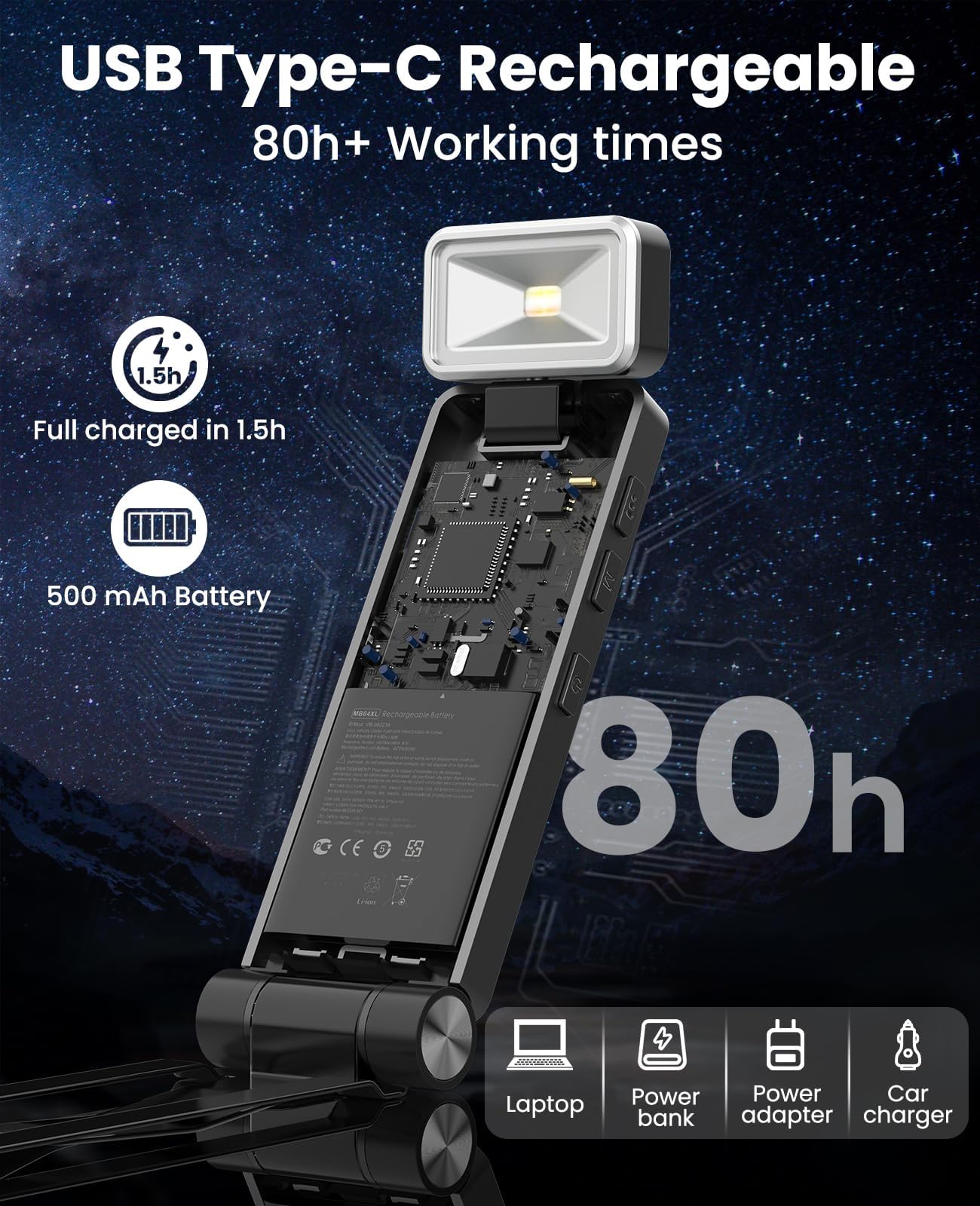 Luz de Lectura, Lampara de Lectura con Pinzas, LED Luz Lectura USB Recargable, 3 Colores y 3 Brillos Continuamente Ajustables, Luz Anti-Azul, Regalo para Niños y Amantes de la Lectura