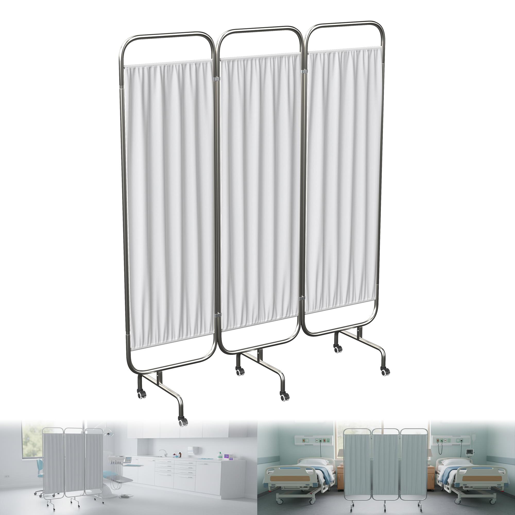 Photo 1 of YAGEANNL 3-Panel Medical Privacy Screen on Wheels