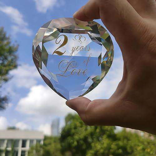 Miniatura 5 de Regalos de cristal de 2 aniversario para marido, esposa, novio o novia, 2 años, aniversario de boda, día de San Valentín, regalos románticos para
